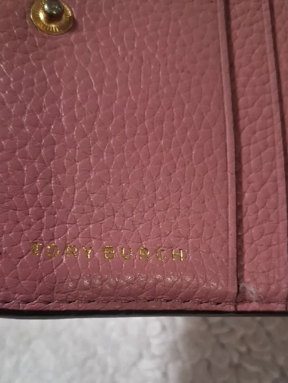Tory Burch Rose Pink Pebbled Leather Zip Wallet